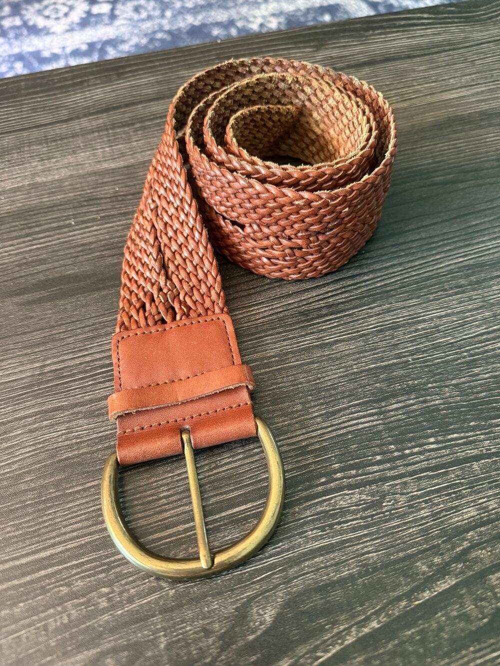 Vintage The Limited Brown Braided Leather Belt Sz. L